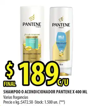 Pantene Shampoo o Acondicionador x 400 ml