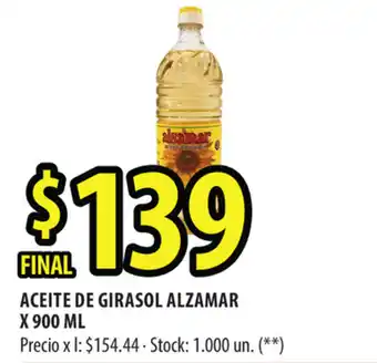 Punto Mayorista Alzamar Aceite de Girasol x 900 ml oferta