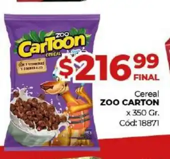 Diarco Zoo Carton Cereal x 350gr oferta
