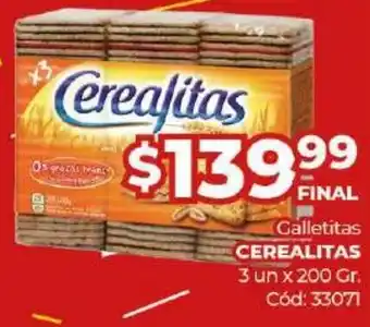 Diarco Cerealitas Galletitas 3un x 200gr oferta