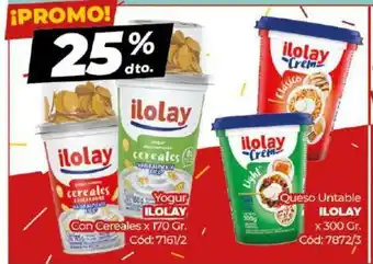 Diarco Ilolay Yogur Con Cereales x 170gr / Ilolay Queso Untable x 300gr oferta
