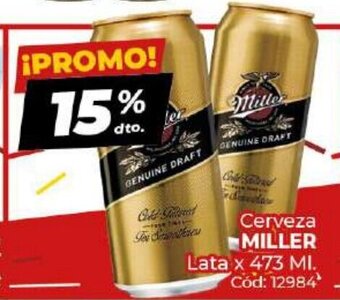 Diarco Miller Cerveza Lata x 473ml oferta