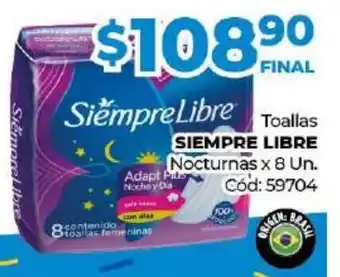 Diarco Siempre Libre Toallas Nocturnas x 8un oferta