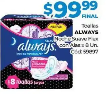 Diarco Always Toallas Noche Suave Flex con Alas x 8un oferta