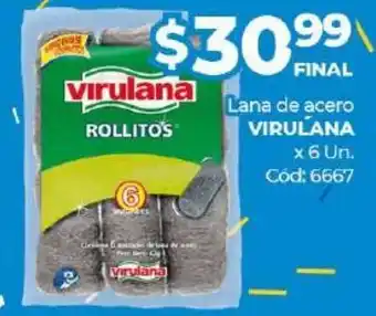 Diarco Virulana Lana de acero x 6un oferta