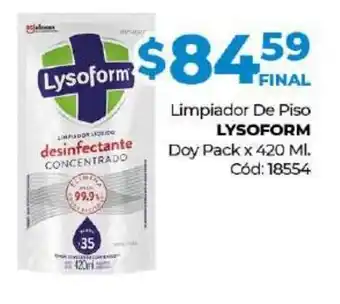 Diarco Lysoform Limpiador De Piso Doy Pack x 420ml oferta