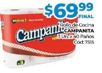 Diarco Campanita Rollo de Cocina 3un x 40Paños oferta