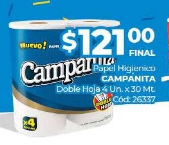 Diarco Campanita Papel Higienico Doble Hoja 4 Un x 30mt oferta