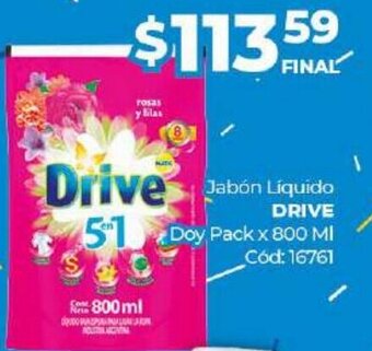 Diarco Drive Jabón Liquido Doy Pack x 800ml oferta