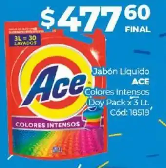 Diarco Ace Jabón Liquido Colores Intensos Doy Pack x 3lt oferta