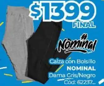 Diarco Nominal Calza con Bolsillo Dama Gris/negro oferta