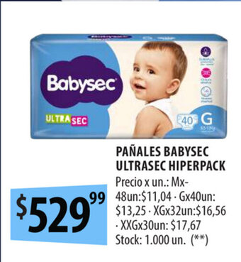 Punto Mayorista Pañales Babysec Ultrasec Hiperpack oferta