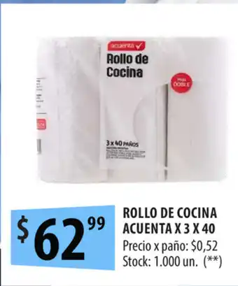 Punto Mayorista Rollo de Cocina Acuenta x 3 x 40 oferta