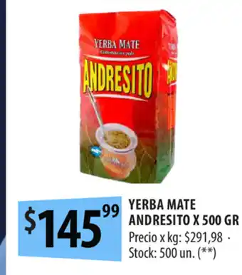 Punto Mayorista Andresito Yerba x 500gr oferta