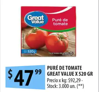 Punto Mayorista Puré De Tomate Great Value x 520gr oferta