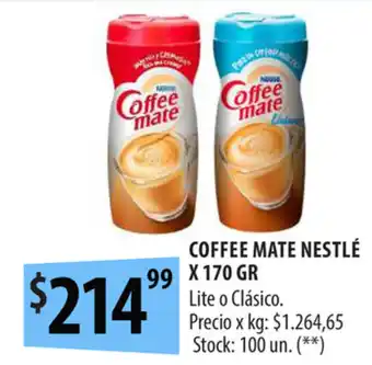 Punto Mayorista Coffee mate Nestlé x 170gr oferta