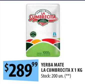 Punto Mayorista Yerba Mate La Cumbrecita x 1kg oferta