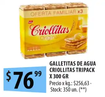 Punto Mayorista Criollitas Galletitas de Agua Tripack x 300gr oferta