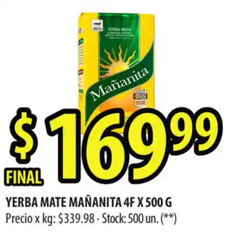 Punto Mayorista Mañanita Yerba Mate 4F x 500 g oferta