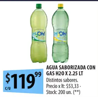 Punto Mayorista Agua Saborizada Con Gas H20 x 2.25lt oferta