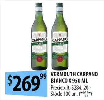 Punto Mayorista Vermouth Carpano Bianco x 950ml oferta