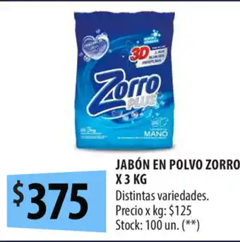 Punto Mayorista Zorro Jabón en Polvo x 3kg oferta