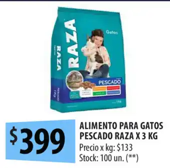 Punto Mayorista Raza Alimento Para Gatos Pescado x 3kg oferta