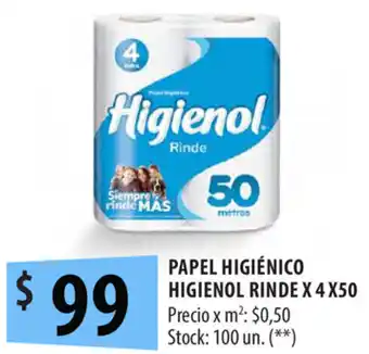 Punto Mayorista Higienol papel Higiénico Rinde x 4 x50 oferta