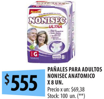 Punto Mayorista Nonisec Pañales Para Adultos Anatomico x 8un oferta