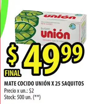 Punto Mayorista Unión Mate Cocido x 25 Saquitos oferta