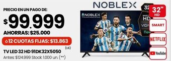 Changomas NOBLEX TV LED 32 HD 91DK32X5050 oferta