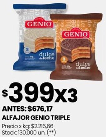 Changomas ALFAJOR GENIO TRIPLE oferta