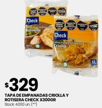 Changomas TAPA DE EMPANADAS CRIOLLA Y ROTISERA CHECK X 300GR oferta