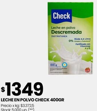 Changomas LECHE EN POLVO CHECK 400GR oferta