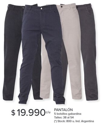 Carrefour PANTALÓN 5 bolsillos gabardina 38 al 54 oferta
