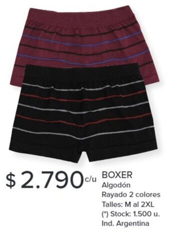 Carrefour BOXER Algodón Rayado 2 colores M al 2XL oferta