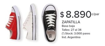 Carrefour ZAPATILLA Base baja 27 al 34 oferta