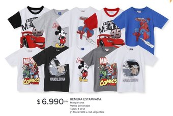Carrefour REMERA ESTAMPADA 4 al 12 oferta