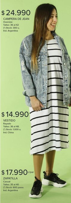 Carrefour VESTIDO Rayado 36 al 48 oferta