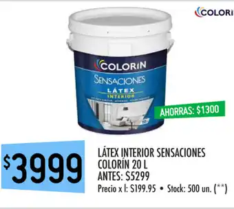 Punto Mayorista Colorín Látex Interior Sensaciones 20l oferta