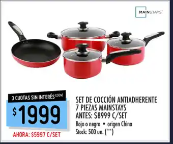 Punto Mayorista Set De Coccíon Antiadherente 7 Piezas Mainstays oferta
