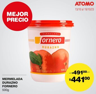 Atomo Conviene MERMELADA DURAZNO FORNERO 500g oferta