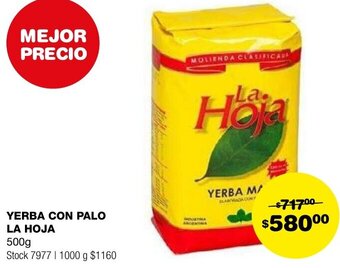 Atomo Conviene YERBA CON PALO LA HOJA 500g oferta