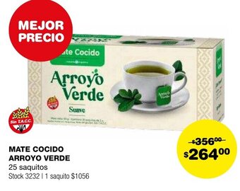 Atomo Conviene MATE COCIDO ARROYO VERDE 25 saquitos oferta