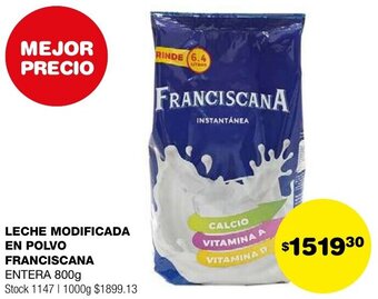 Atomo Conviene LECHE MODIFICADA EN POLVO FRANCISCANA ENTERA 800g oferta