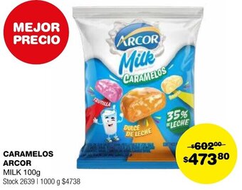 Atomo Conviene CARAMELOS ARCOR MILK 100g oferta