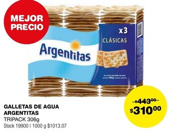 Atomo Conviene GALLETAS DE AGUA ARGENTITAS TRIPACK 306g oferta