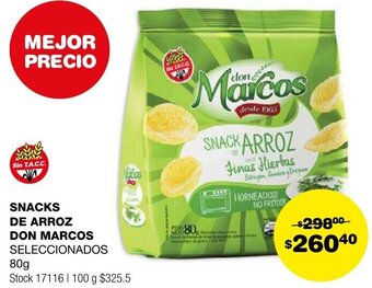 Atomo Conviene SNACKS DE ARROZ DON MARCOS SELECCIONADOS 80g oferta