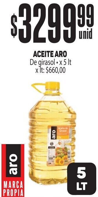 Makro ACEITE ARO De girasol x 5It oferta