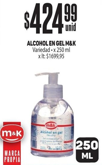 Makro ALCOHOL EN GEL M&K x 250ml oferta